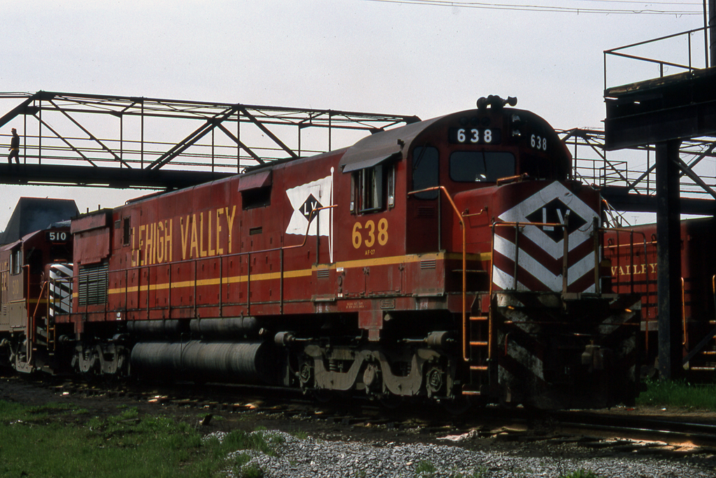 Lehigh Valley ALCO C628 638 at Sayre, PA - ARHS Digital Archive