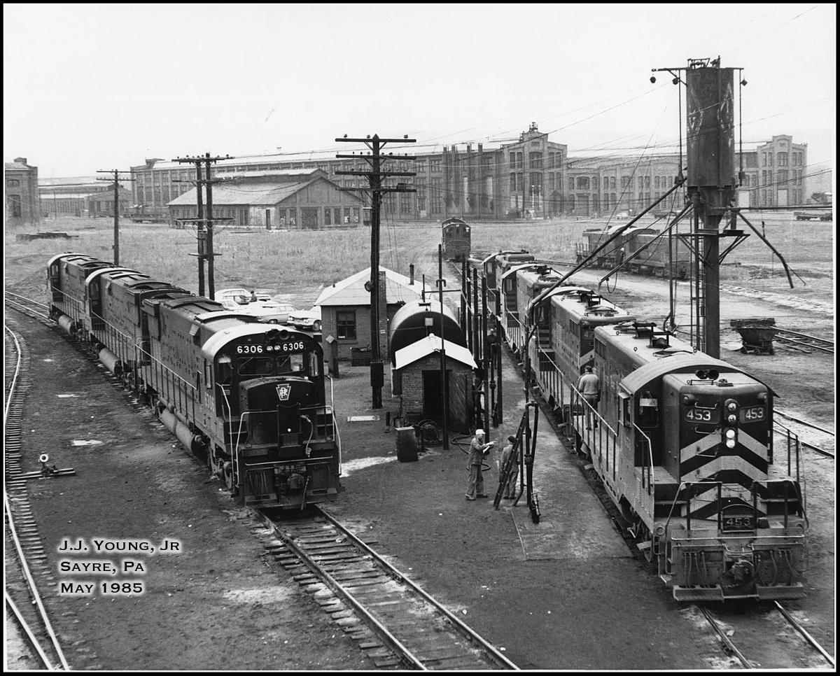 Pennsylvania ALCO C628 6306 at Sayre, PA - ARHS Digital Archive