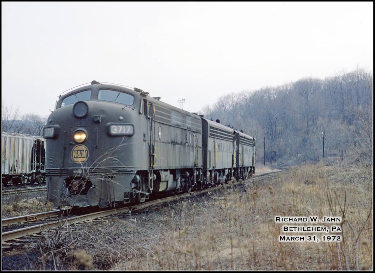 Norfolk and Western EMD F7A 3717 at Bethlehem, PA - ARHS Digital Archive