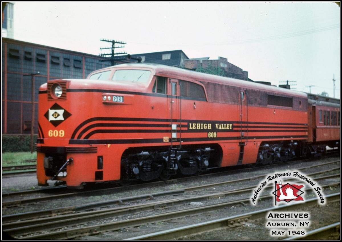 Lehigh Valley ALCO PA1 609 at Auburn, NY - ARHS Digital Archive