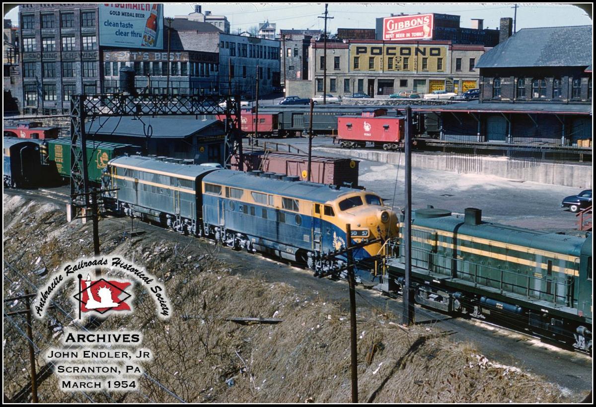 Central Railroad of New Jersey EMD F3A 57 at Scranton, PA - ARHS Digital Archive