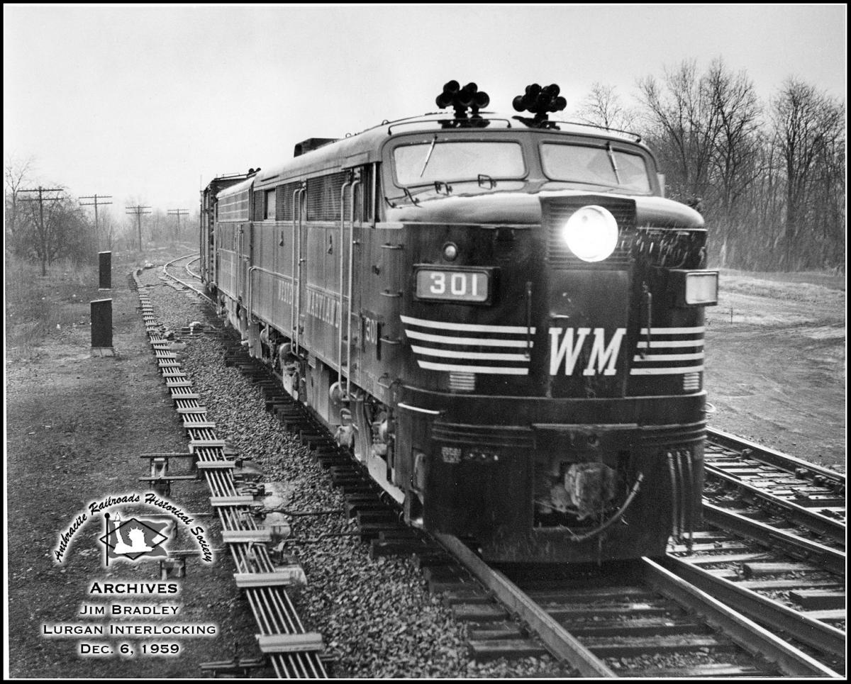 Western Maryland ALCO FA2 301 at Lurgan, PA - ARHS Digital Archive