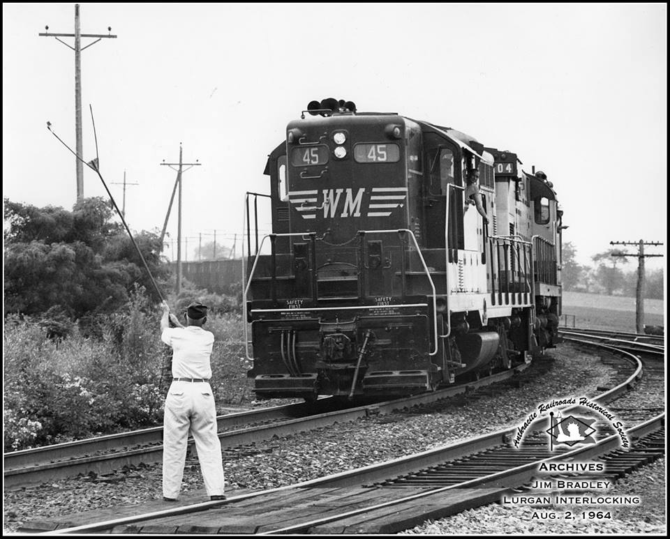 Western Maryland EMD GP9 45 at Lurgan, PA - ARHS Digital Archive