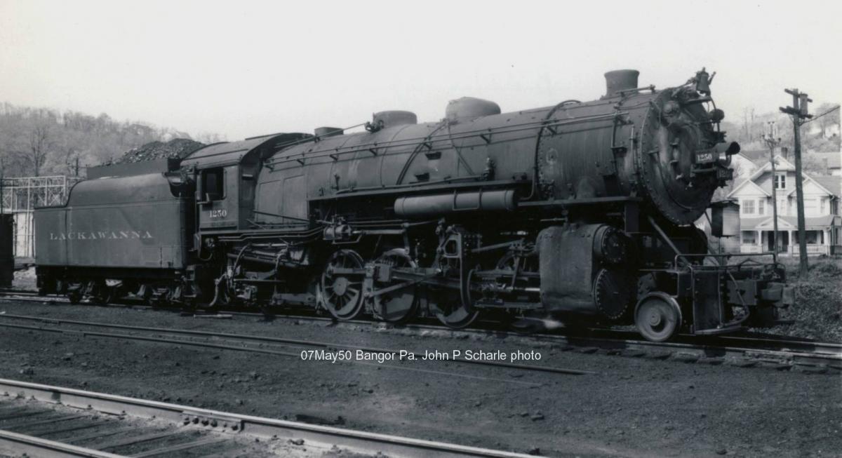 Delaware, Lackawanna and Western ALCO 2-8-2 1250 at Bangor, PA - ARHS Digital Archive