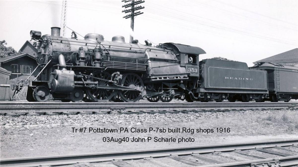 Reading RDG 4-4-2 353 at Pottstown, PA - ARHS Digital Archive