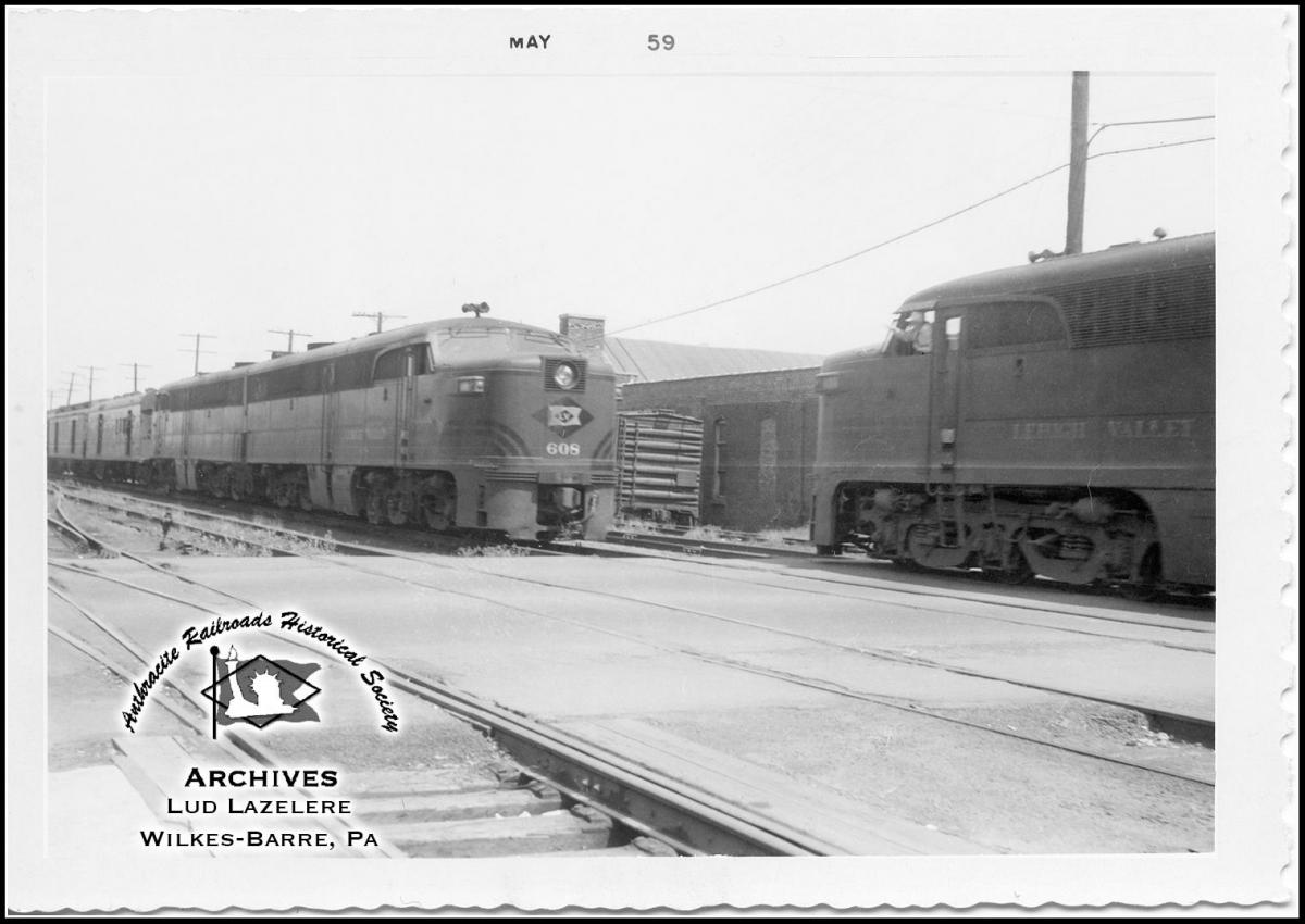 Lehigh Valley ALCO PA1 608 at Wilkes-Barre, PA - ARHS Digital Archive