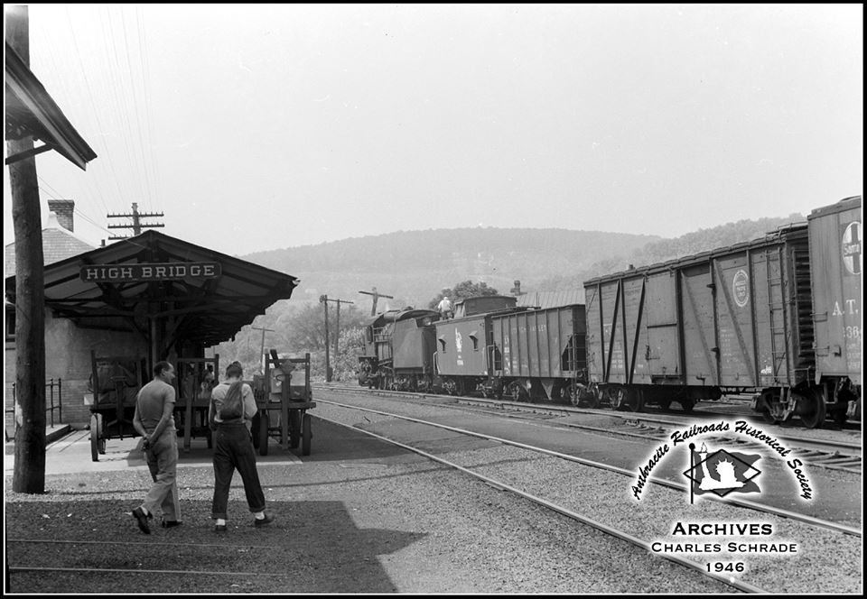 Central Railroad of New Jersey Brooks 4-8-0C  at High Bridge, NJ - ARHS Digital Archive