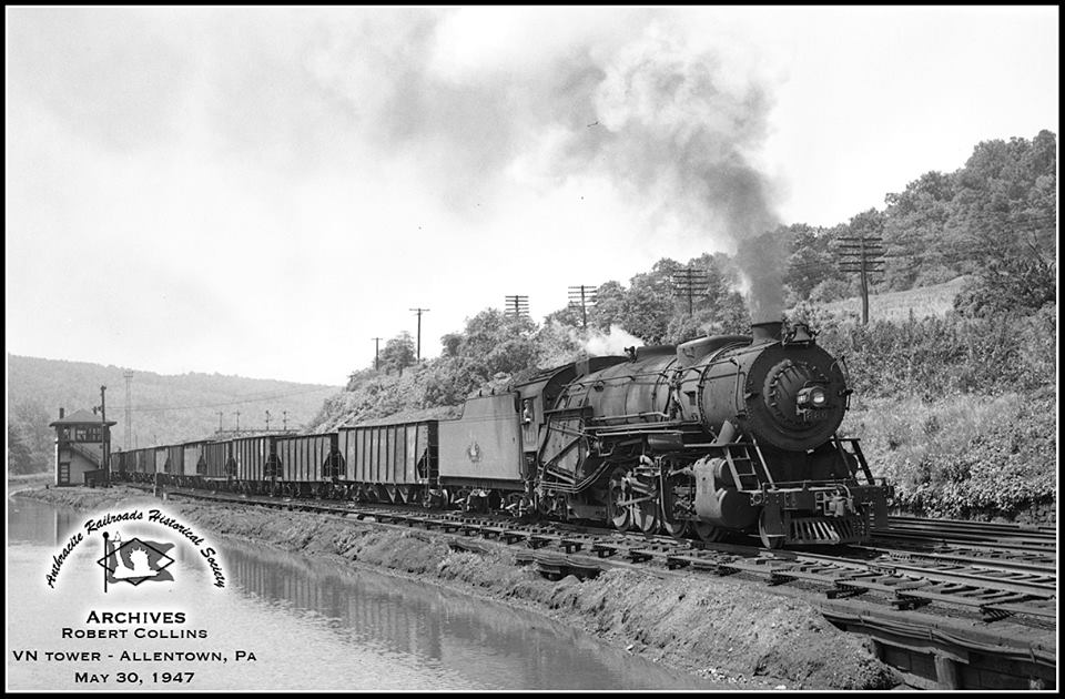 Central Railroad of New Jersey Brooks 2-8-2 880 at Allentown, PA - ARHS Digital Archive