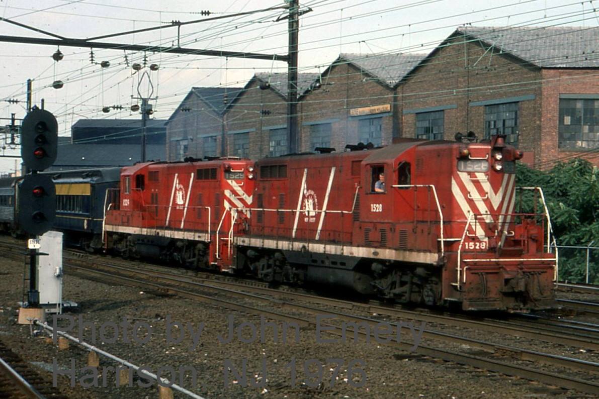 Central Railroad of New Jersey EMD GP7 1528 at Harrison, NJ - ARHS Digital Archive