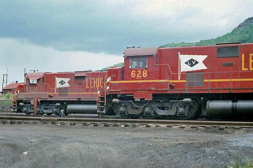 Lehigh Valley ALCO C628 628 at Coxton, PA - ARHS Digital Archive