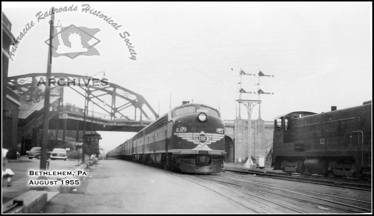 Erie EMD E8A 832 at Bethlehem, PA - ARHS Digital Archive