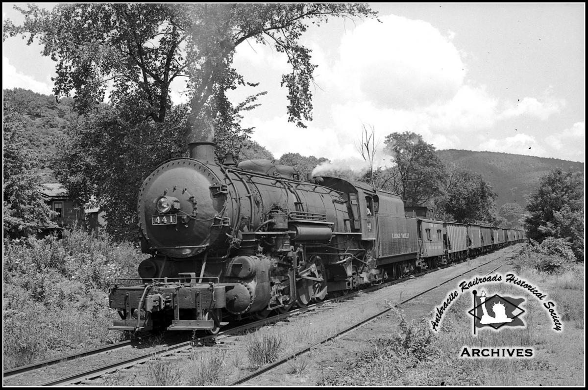 Lehigh Valley ALCO 2-8-2 441 at Duryea, PA - ARHS Digital Archive