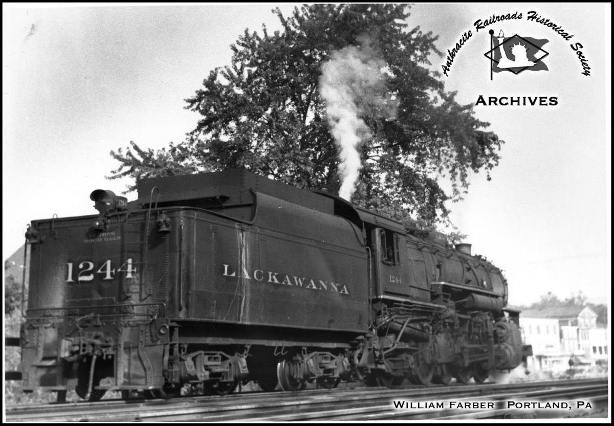 Delaware, Lackawanna and Western ALCO 2-8-2 1244 at Portland, PA - ARHS Digital Archive