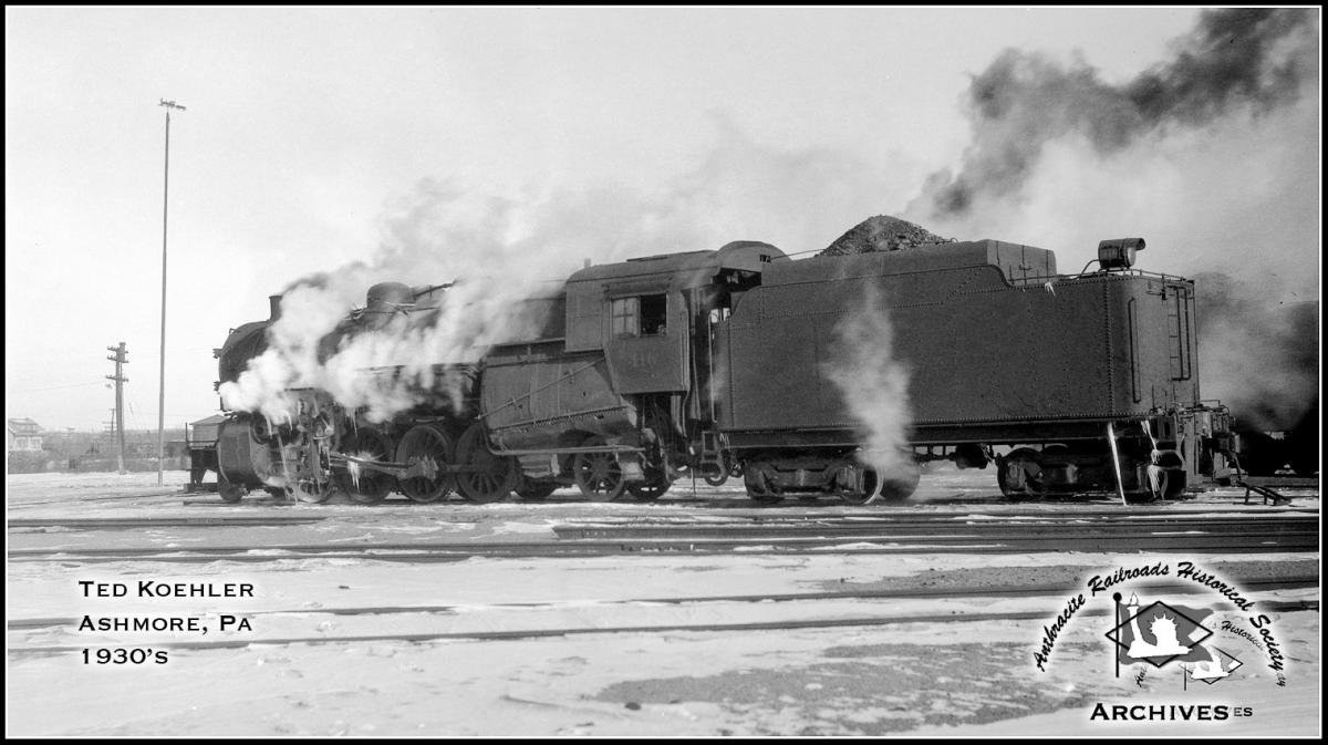 Lehigh Valley BLW 2-8-2 416 at Ashmore, PA - ARHS Digital Archive