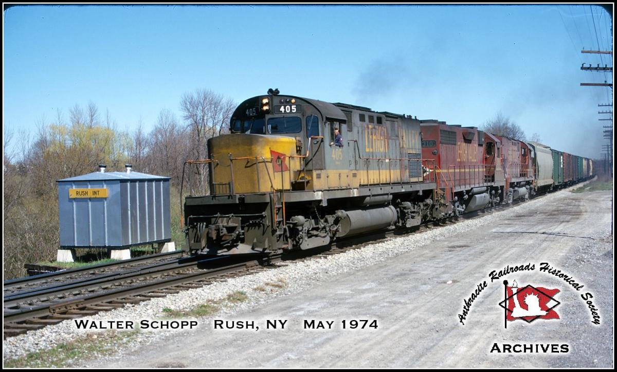 Lehigh Valley ALCO C420 405 at Rush, NY - ARHS Digital Archive