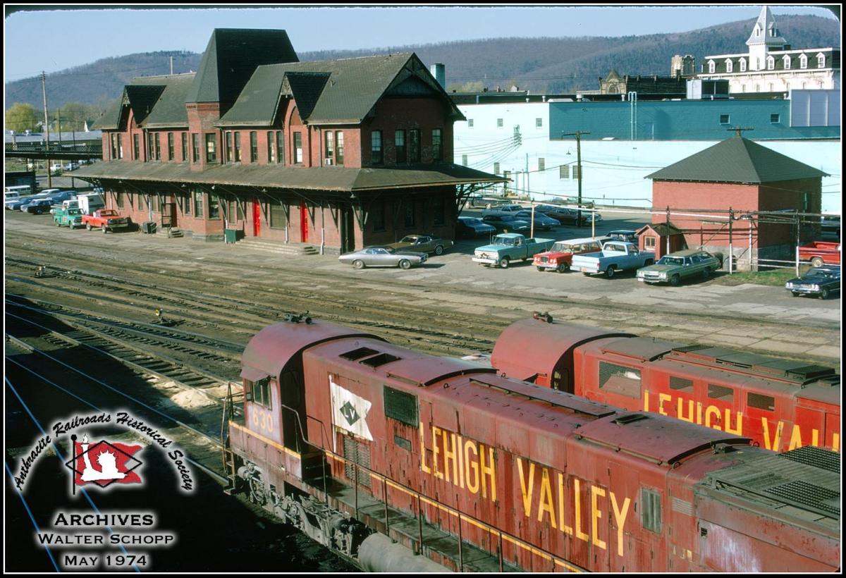 Lehigh Valley ALCO C628 630 at Sayre, PA - ARHS Digital Archive