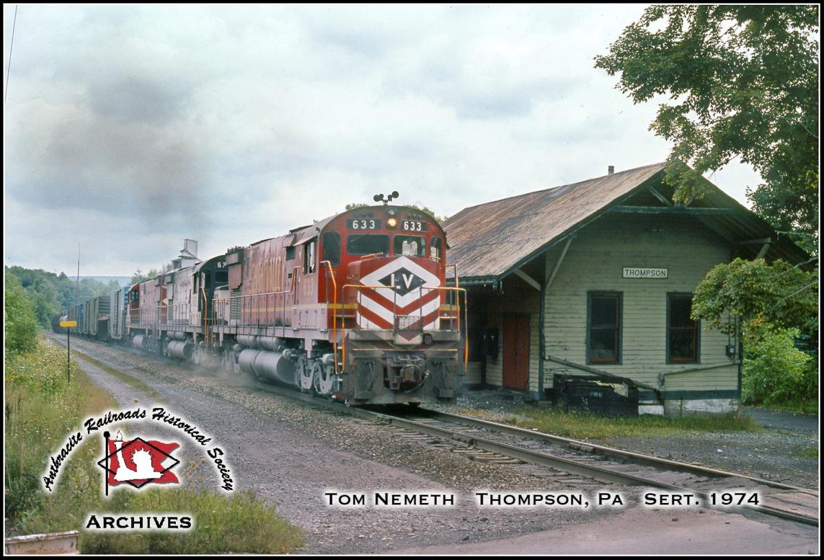 Lehigh Valley ALCO C628 633 at Thompson, PA - ARHS Digital Archive