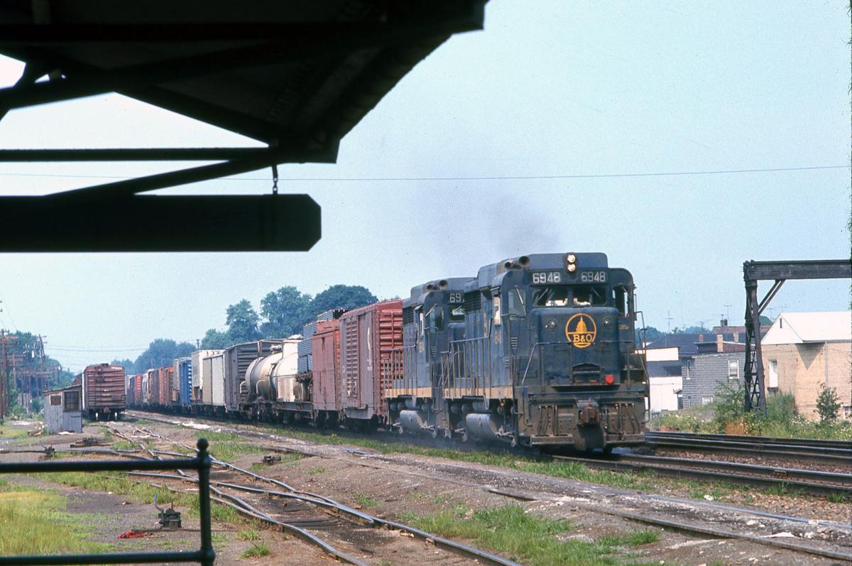 Baltimore and Ohio EMD GP30 6948 at Bound Brook, NJ - ARHS Digital Archive