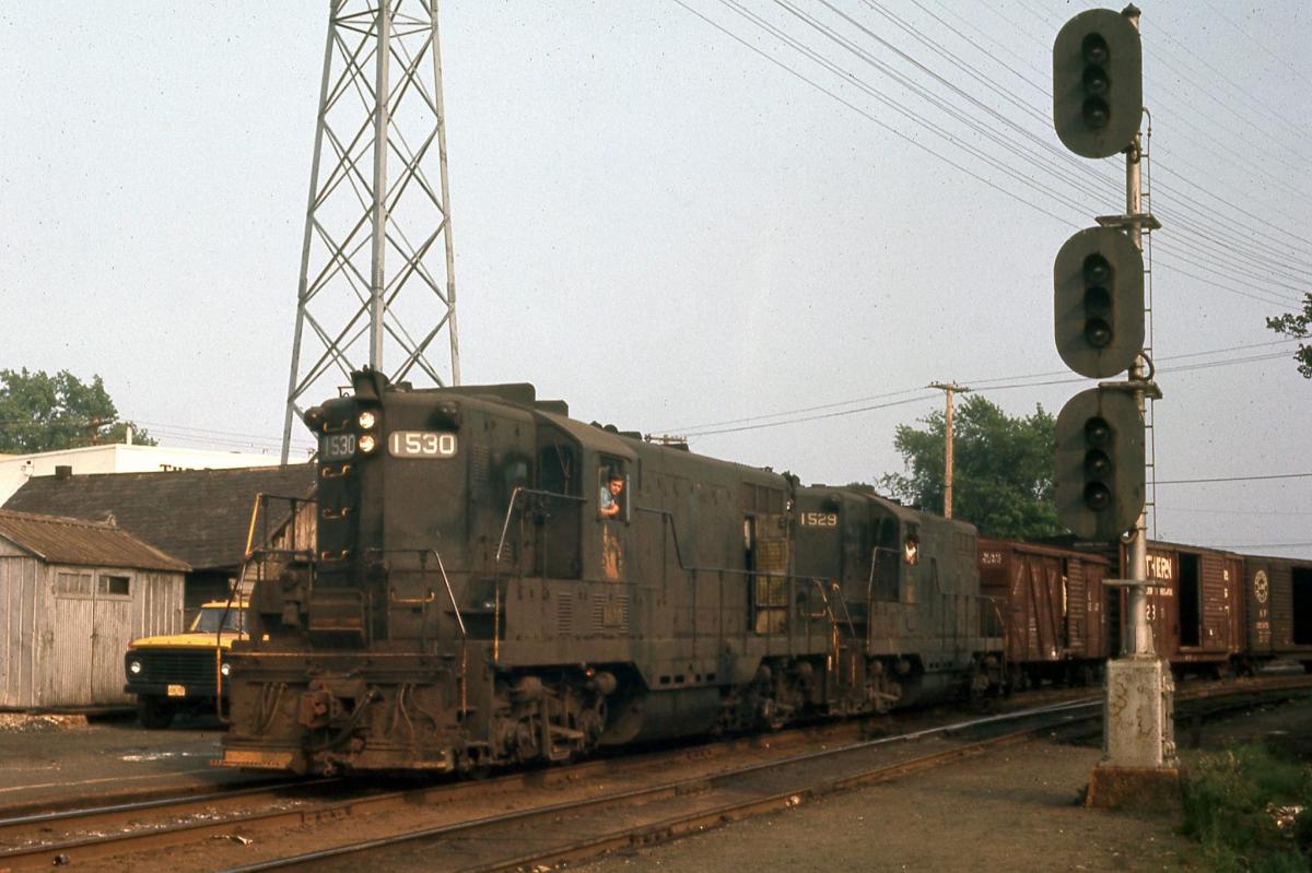 Central Railroad of New Jersey EMD GP7 1530 at Red Bank, NJ - ARHS Digital Archive