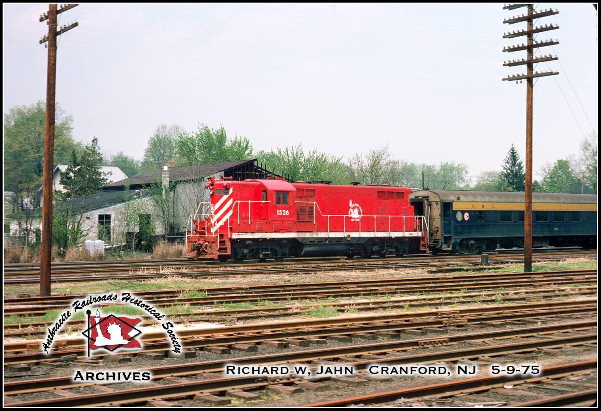 Central Railroad of New Jersey EMD GP7 1526 at Cranford, NJ - ARHS Digital Archive