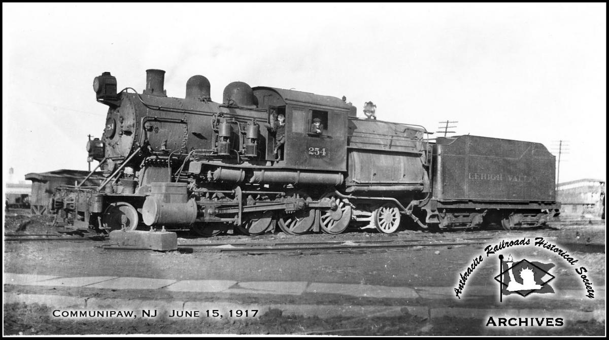 Lehigh Valley ALCO 2-8-2 254 at Jersey City, NJ - ARHS Digital Archive
