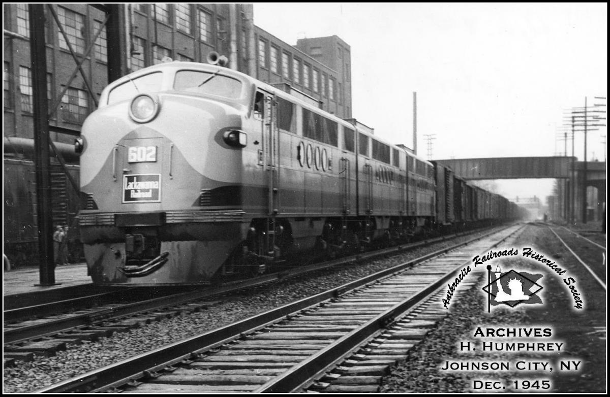 Delaware, Lackawanna and Western EMD FTA 602 at Johnson City, NY - ARHS Digital Archive