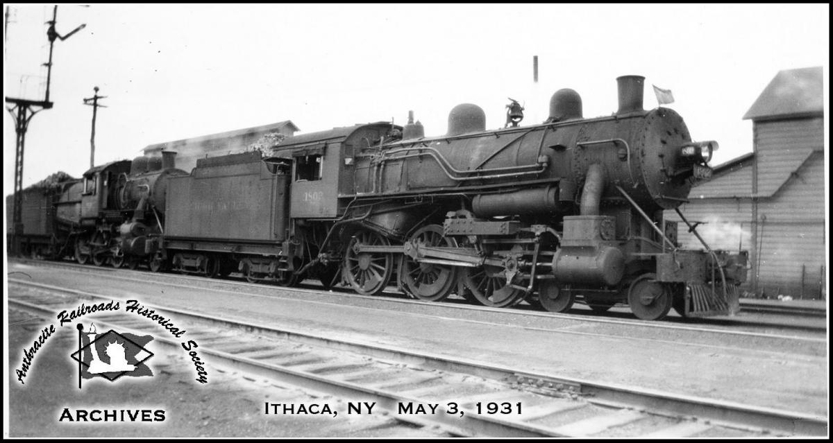 Lehigh Valley LVS 4-6-0 1802 at Ithaca, NY - ARHS Digital Archive