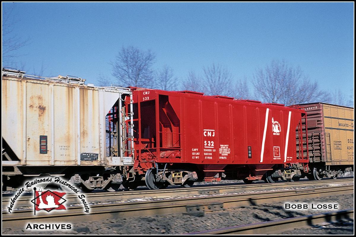 Central Railroad of New Jersey Covered Hopper 532 at Unknown, US - ARHS Digital Archive