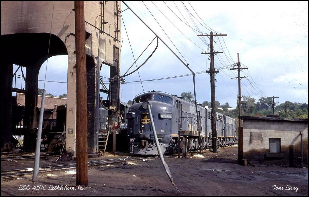 Baltimore and Ohio EMD F7A 4576 at Bethlehem, PA - ARHS Digital Archive