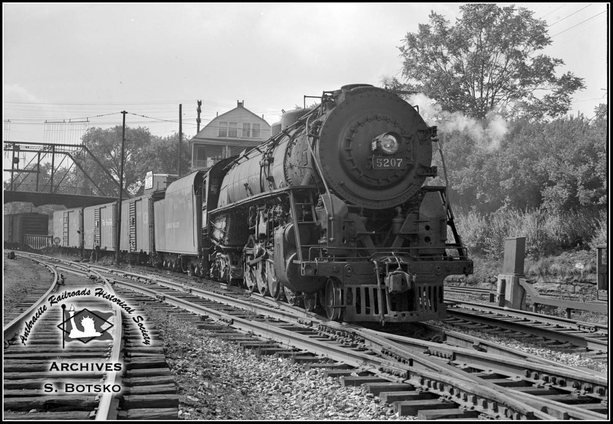 Lehigh Valley ALCO 4-8-4 5207 at Wilkes-Barre, PA - ARHS Digital Archive