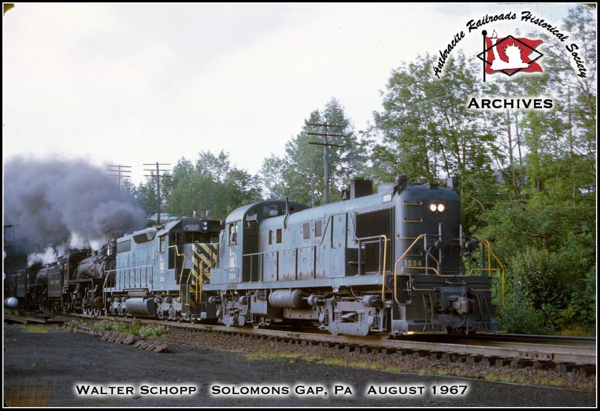 Central Railroad of New Jersey ALCO RS3 1554 at Mountain Top, PA - ARHS Digital Archive