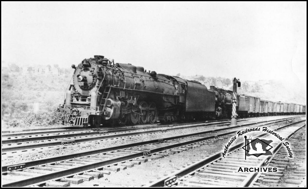 Lehigh Valley BLW 4-8-4 5128 at Easton, PA - ARHS Digital Archive