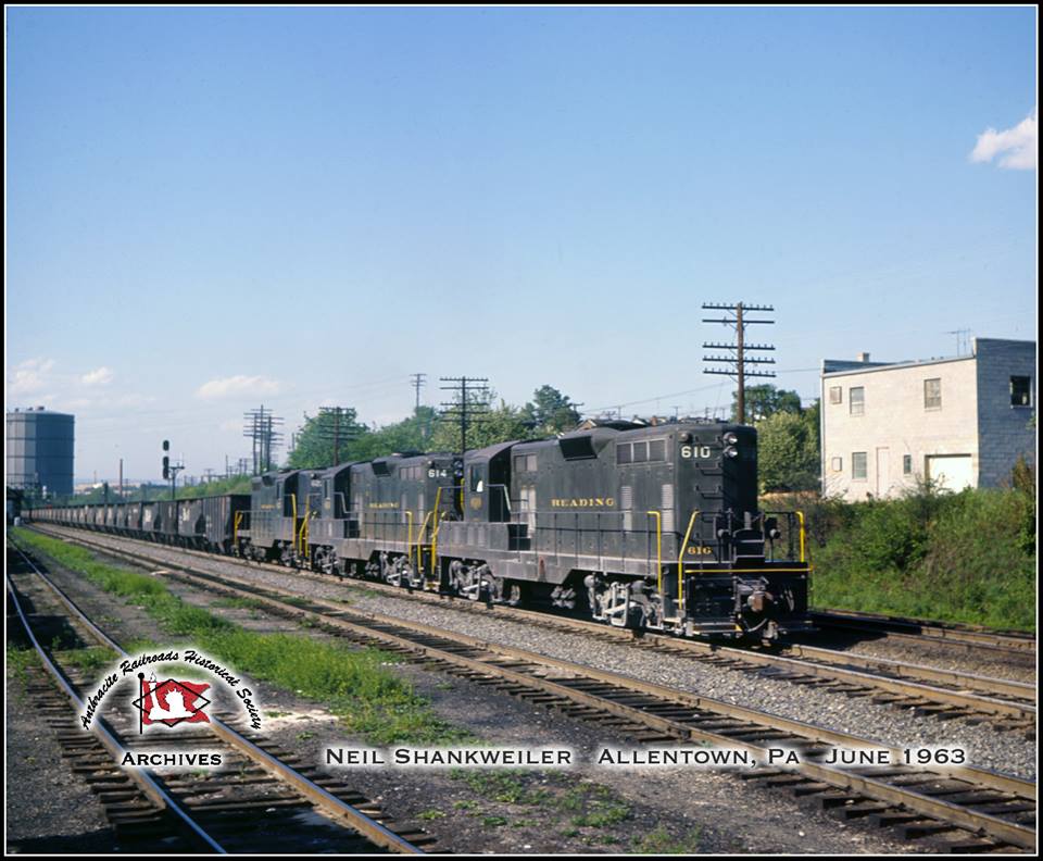 Reading EMD GP7 610 at Allentown, PA - ARHS Digital Archive