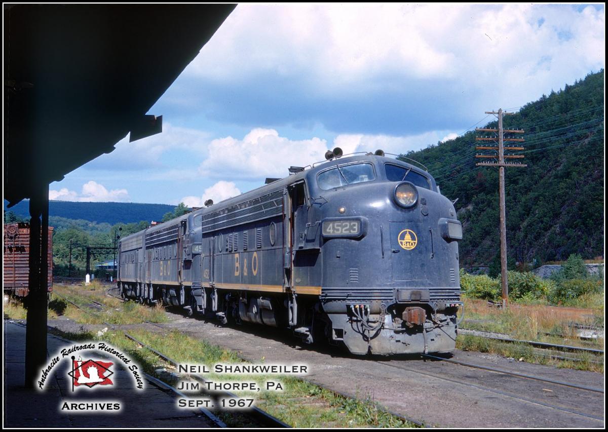 Baltimore and Ohio EMD F7A 4523 at Jim Thorpe, PA - ARHS Digital Archive
