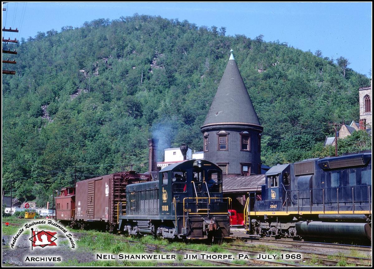 Central Railroad of New Jersey EMD SW9 1088 at Jim Thorpe, PA - ARHS Digital Archive