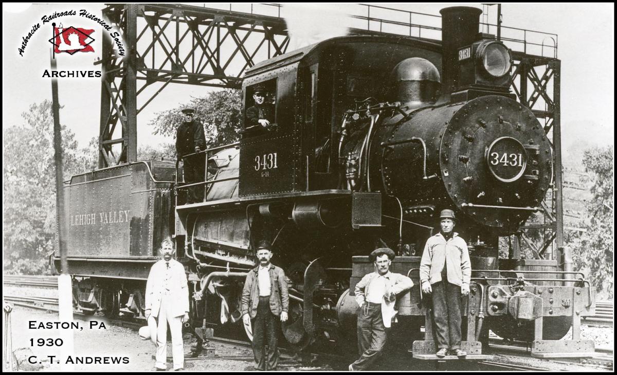 Lehigh Valley LVS 0-6-0W 3431 at Easton, PA - ARHS Digital Archive