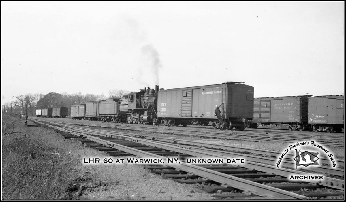 Lehigh and Hudson River BLW 2-8-0 60 at Warwick, NY - ARHS Digital Archive