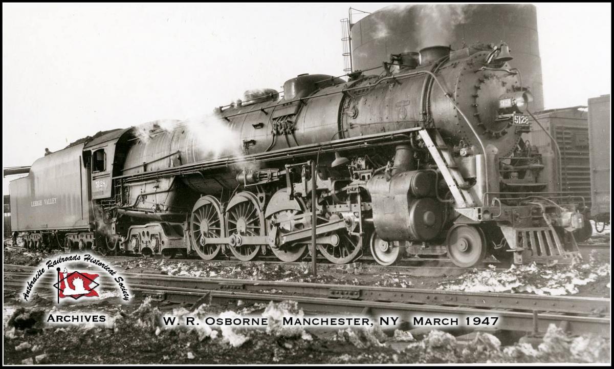 Lehigh Valley BLW 4-8-4 5128 at Manchester, NY - ARHS Digital Archive