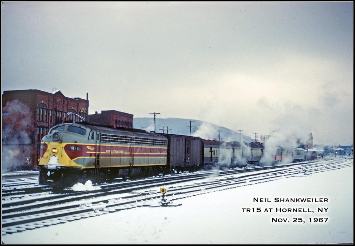 Erie Lackawanna EMD E8A 811 at Hornell, NY - ARHS Digital Archive