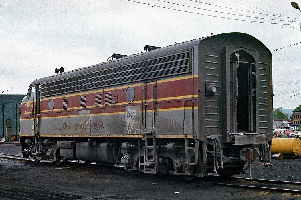 Erie Lackawanna EMD F7A 7111 at Port Jervis, NY - ARHS Digital Archive