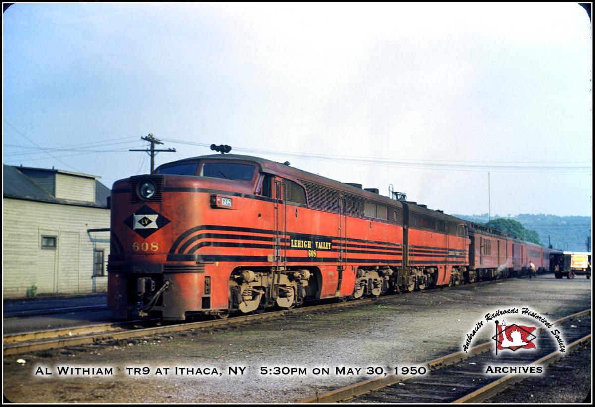 Lehigh Valley ALCO PA1 608 at Ithaca, NY - ARHS Digital Archive