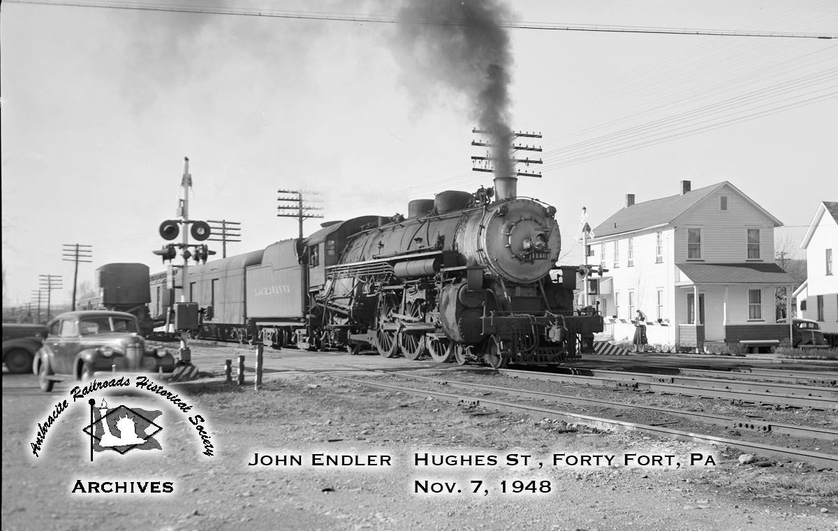 Delaware, Lackawanna and Western ALCO 4-6-2 1140 at Forty Fort, PA - ARHS Digital Archive