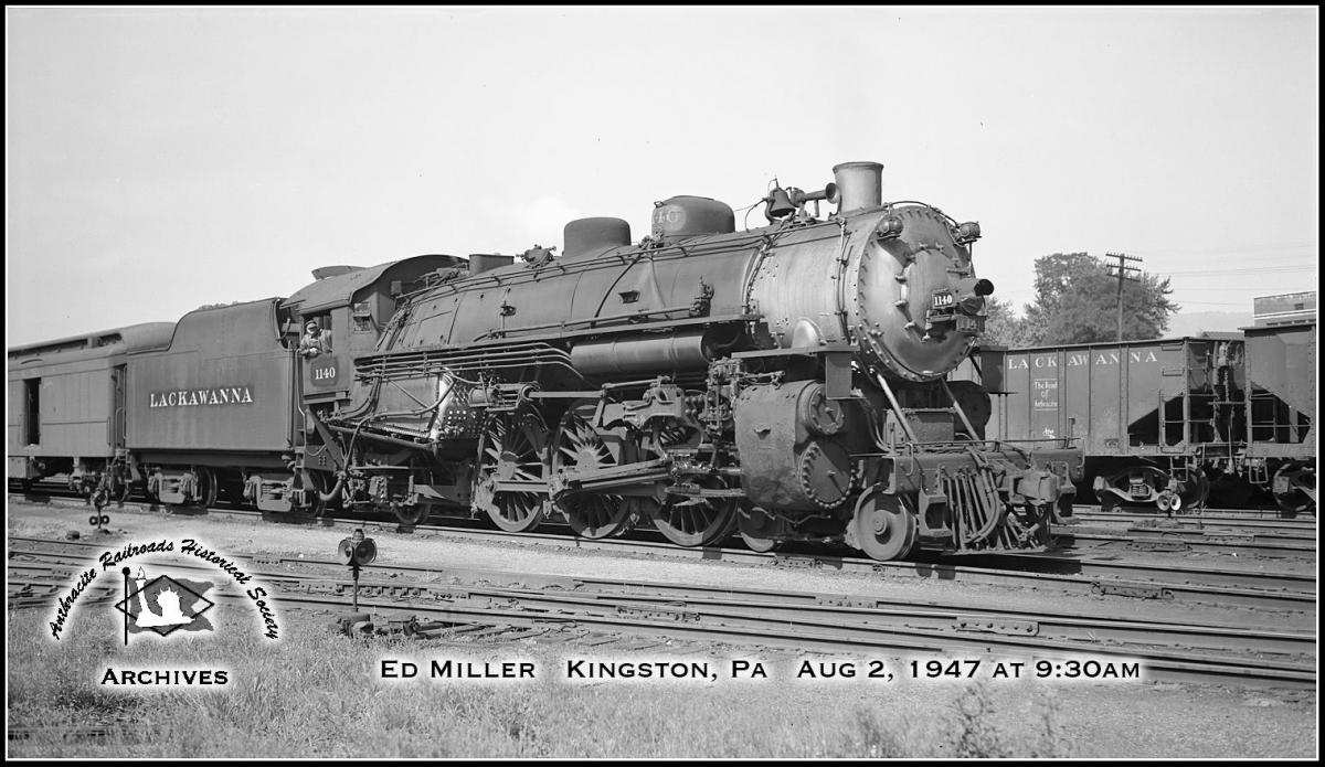 Delaware, Lackawanna and Western ALCO 4-6-2 1140 at Kingston, PA - ARHS Digital Archive