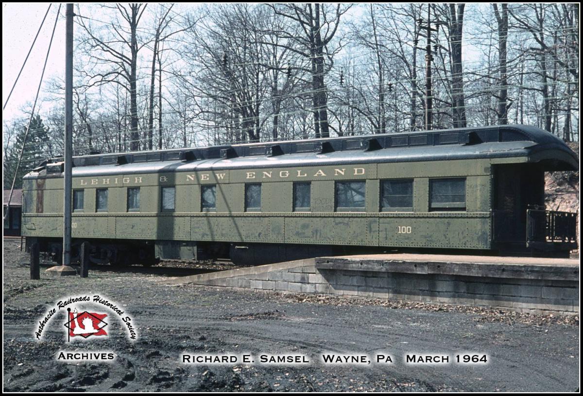Lehigh and New England Passenger 100 at Devon, PA - ARHS Digital Archive