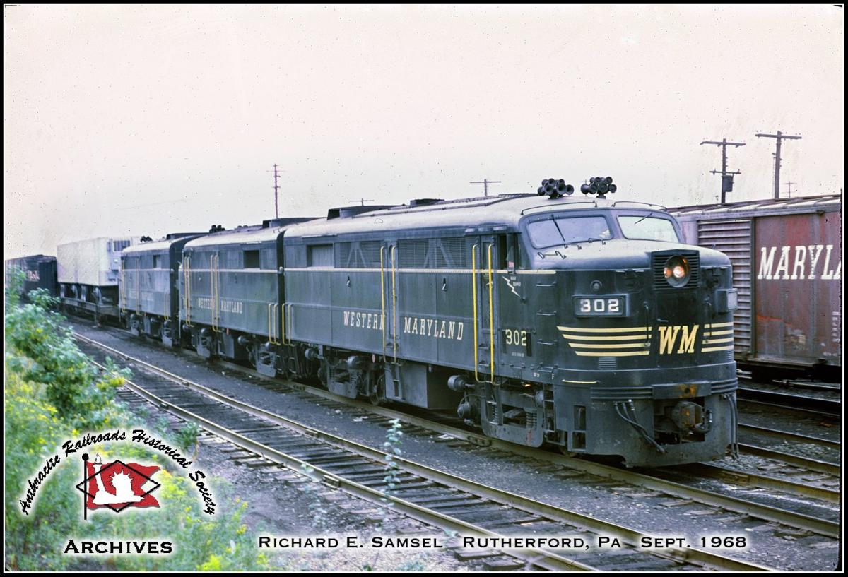 Western Maryland ALCO FA2 302 at Rutherford, PA - ARHS Digital Archive