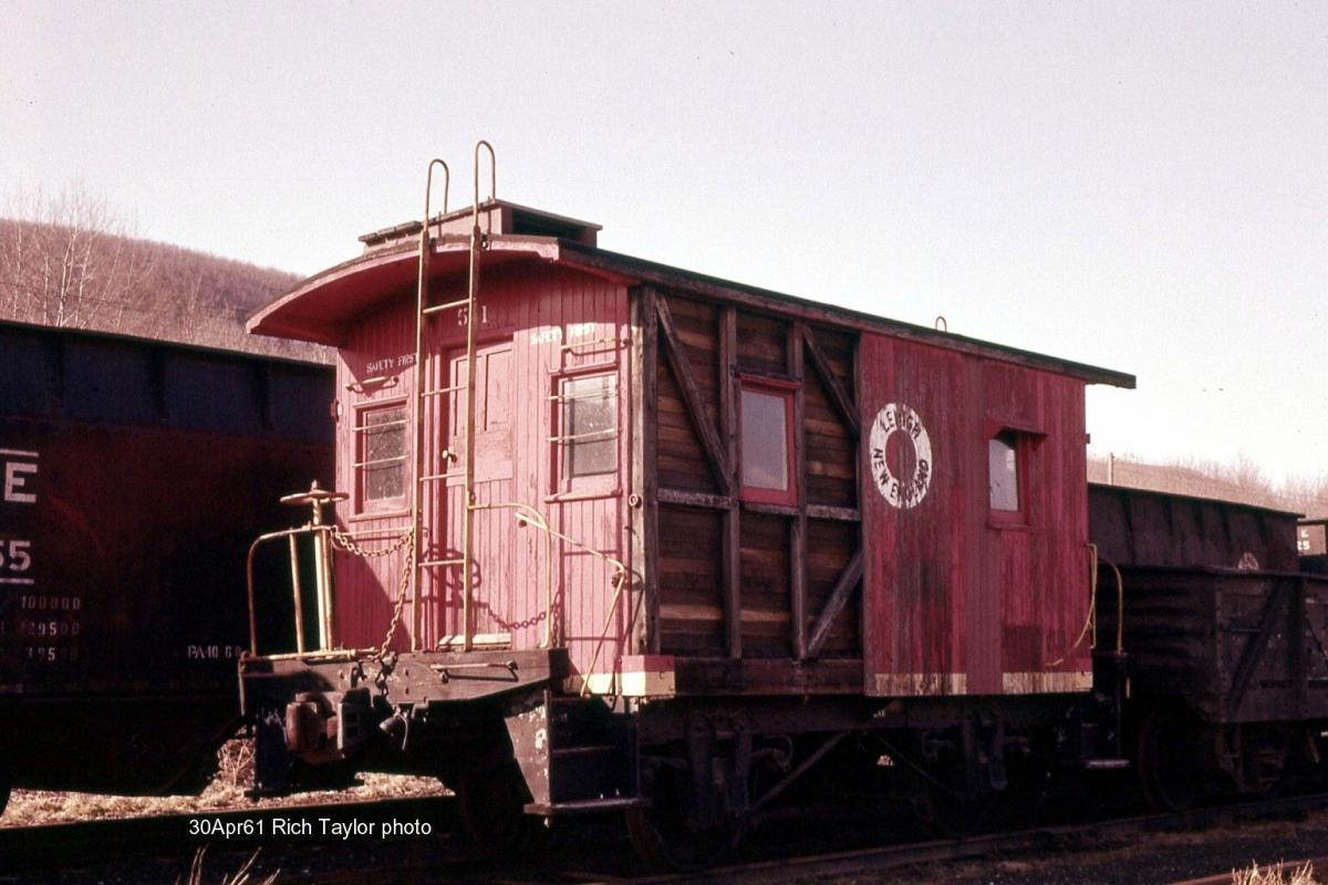 Lehigh and New England Caboose 511 at Pen Argyl, PA - ARHS Digital Archive