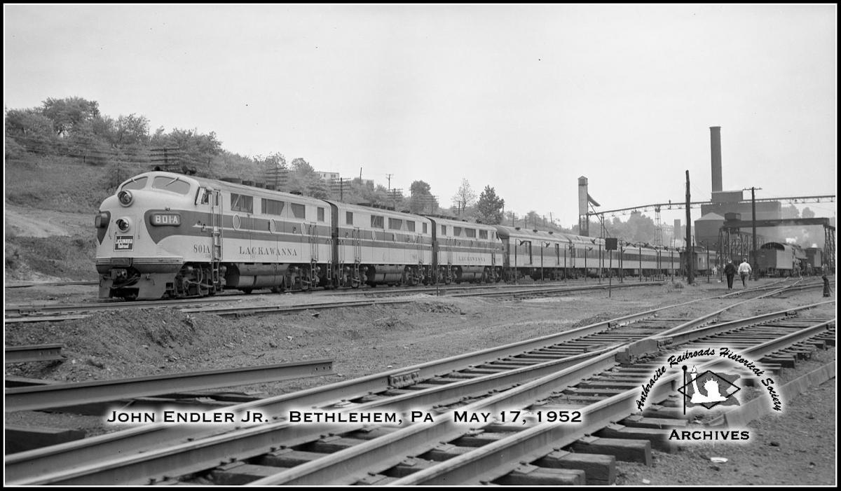 Delaware, Lackawanna and Western EMD F3A 801 at Bethlehem, PA - ARHS Digital Archive