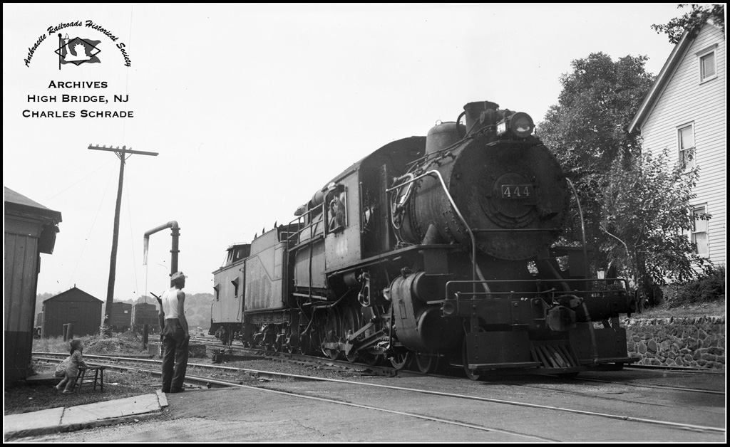 Central Railroad of New Jersey Brooks 4-8-0C 444 at High Bridge, NJ - ARHS Digital Archive