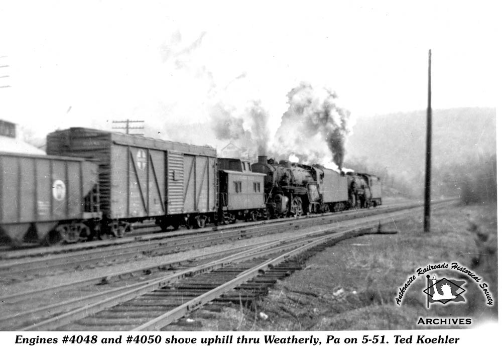 Lehigh Valley BLW 2-10-2 4048 at Weatherly, PA - ARHS Digital Archive
