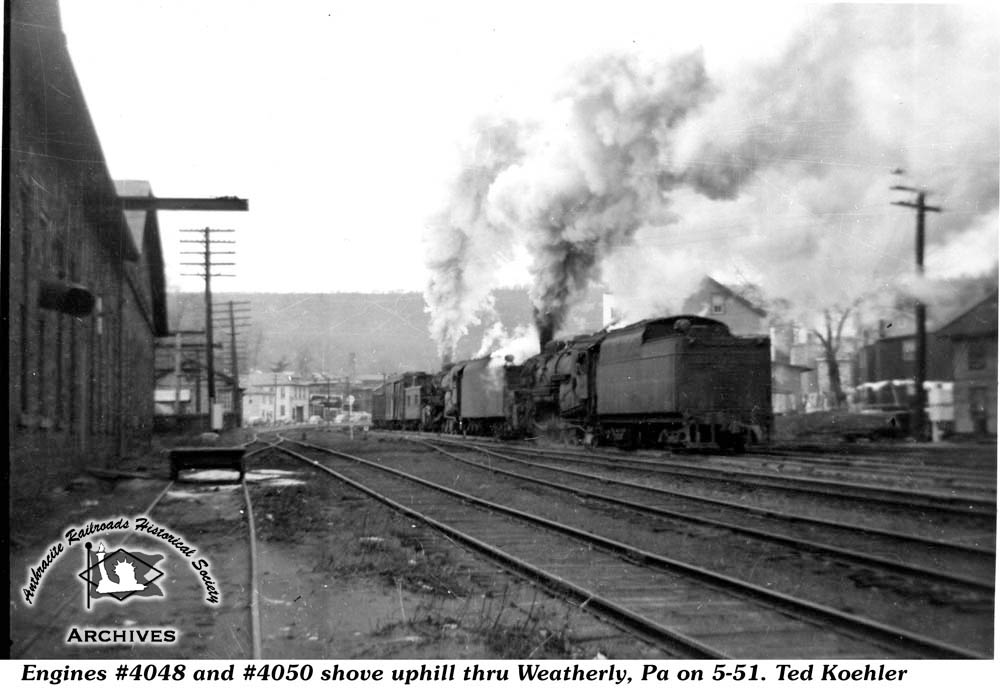 Lehigh Valley BLW 2-10-2 4050 at Weatherly, PA - ARHS Digital Archive